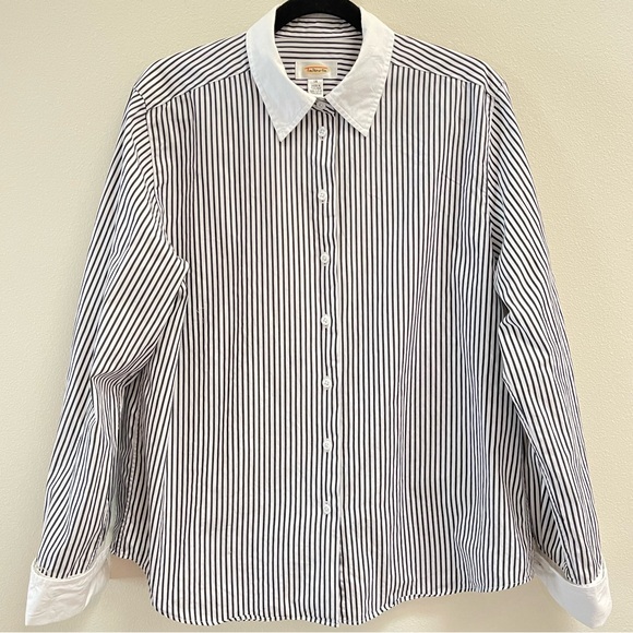 Talbots Tops - Talbots Striped Button Down Collar old money coastal grandma Shirt size 14